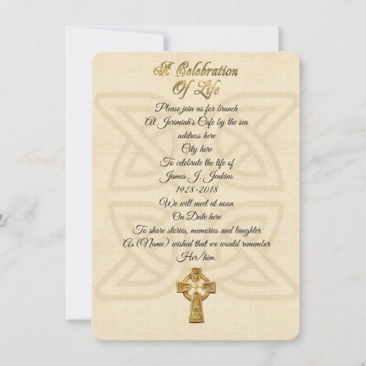 Viering van het leven Uitnodiging Keltische knoop  (Voorkant)