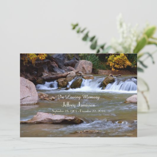 Viering van het leven Uitnodiging Kleine waterval (Staand voorkant)