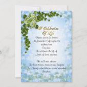 Viering van het leven Uitnodiging klimop en bloeme (Voorkant)