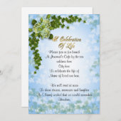 Viering van het leven Uitnodiging klimop en bloeme (Voorkant / Achterkant)