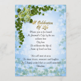 Viering van het leven Uitnodiging klimop en bloeme