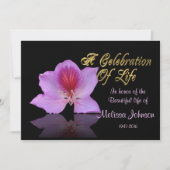 Viering van het leven Uitnodiging lavendelorchidee (Voorkant)