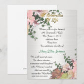 Viering van het leven Uitnodiging Lente Bloemen (Voorkant / Achterkant)