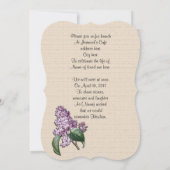 Viering van het leven Uitnodiging Lilacs (Achterkant)