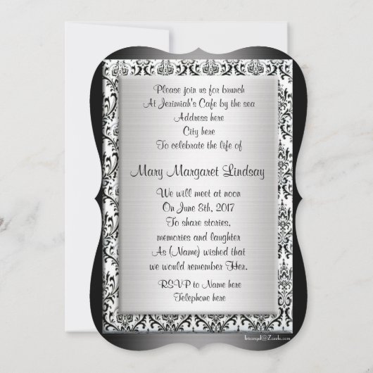 Viering van het leven Uitnodiging magnolia (Achterkant)