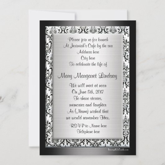 Viering van het leven Uitnodiging magnolia (Achterkant)