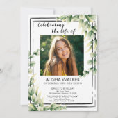 Viering van het leven Uitnodiging, Memorial Servic Kaart (Voorkant)