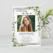 Viering van het leven Uitnodiging, Memorial Servic Kaart (Staand voorkant)