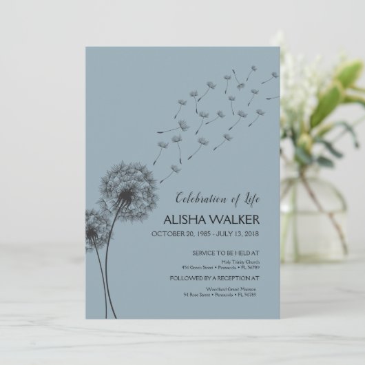 Viering van het leven Uitnodiging, Memorial Servic Kaart (Staand voorkant)