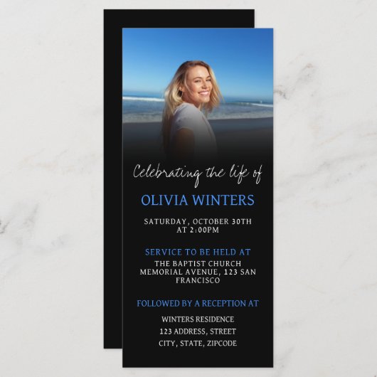 Viering van het Leven Uitnodiging met Foto (Voorkant / Achterkant)