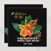 Viering van het leven Uitnodiging Monarch vlinder (Voorkant / Achterkant)