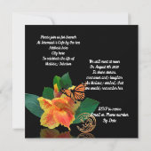 Viering van het leven Uitnodiging Monarch vlinder (Achterkant)