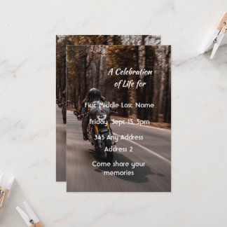 Viering van het Leven Uitnodiging Motorrijder 