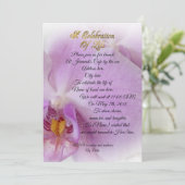 Viering van het leven Uitnodiging orchidee (Staand voorkant)