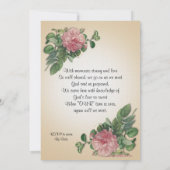 Viering van het leven Uitnodiging  roos (Achterkant)