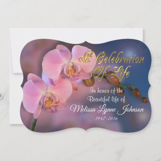 Viering van het leven Uitnodiging roze orchideeën (Voorkant)