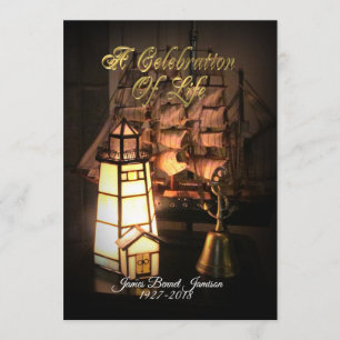 Viering van het leven Uitnodiging schip en vuurtor