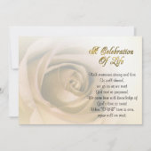Viering van het leven Uitnodiging sepia roos (Voorkant)