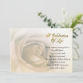 Viering van het leven Uitnodiging sepia roos (Staand voorkant)