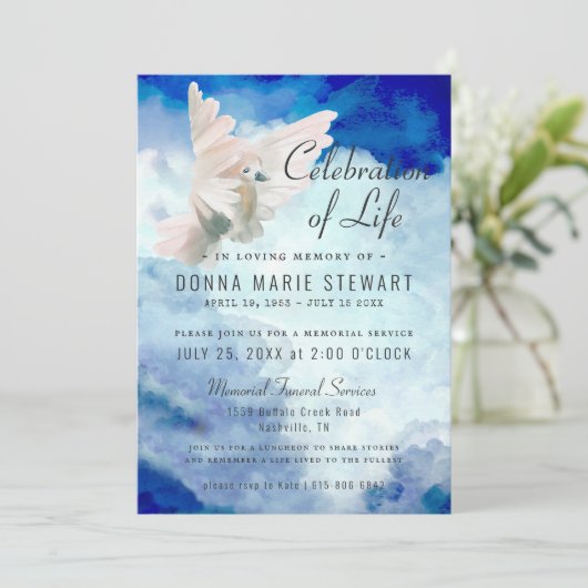 Viering van het leven | Uitnodiging tot herdenking (Staand voorkant)