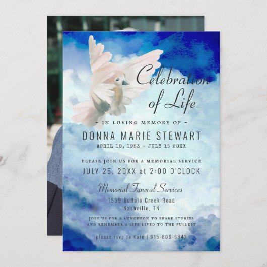 Viering van het leven | Uitnodiging tot herdenking (Voorkant / Achterkant)