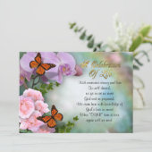 Viering van het leven Uitnodiging vlinders (Staand voorkant)