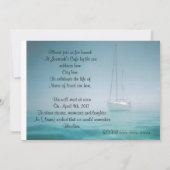 Viering van het leven Uitnodiging zeilboot (Achterkant)