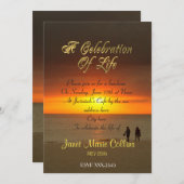 Viering van het leven Uitnodiging zonsondergang (Voorkant / Achterkant)