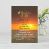 Viering van het leven Uitnodiging zonsondergang (Staand voorkant)