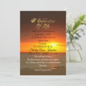 Viering van het leven Uitnodiging zonsondergang (Staand voorkant)