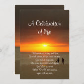 Viering van het leven Uitnodiging zonsondergang (Voorkant / Achterkant)
