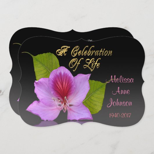 Viering van het leven Uitnodigingsorchidee Kaart (Voorkant / Achterkant)