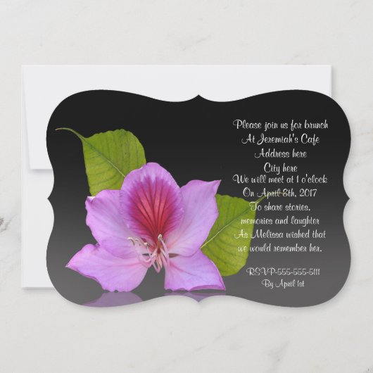 Viering van het leven Uitnodigingsorchidee Kaart (Achterkant)