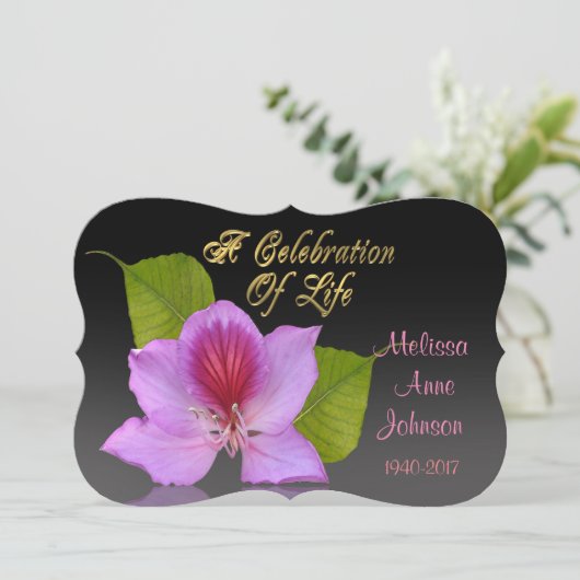 Viering van het leven Uitnodigingsorchidee Kaart (Staand voorkant)