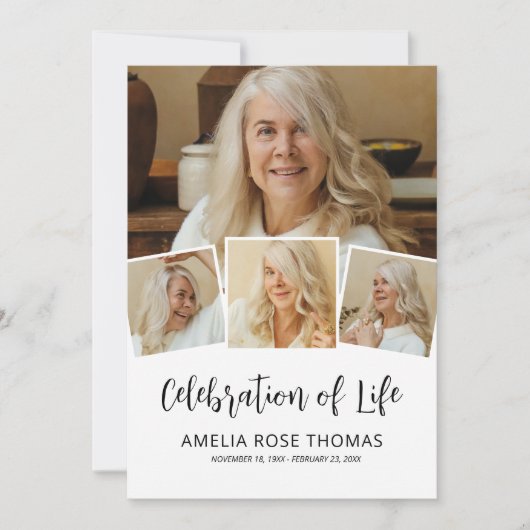 Viering van het leven Uitvaart Foto uitnodiging (Voorkant)