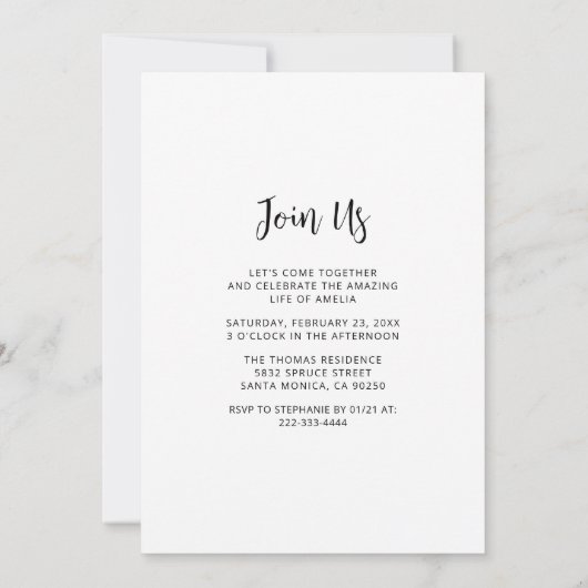 Viering van het leven Uitvaart Foto uitnodiging