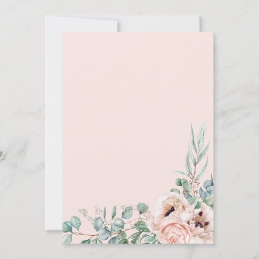 Viering van het Leven Uitvaart Memorial Pink Blush Kaart (Achterkant)