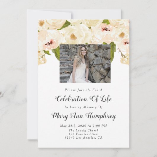 Viering van het leven - uitvindingen , begrafenis kaart (Voorkant)