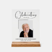 Viering van het leven van de foto Memorial begrafe Acryl Bord (Voorkant)