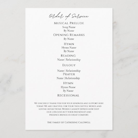 Viering van het leven van de moderne boog Fotobegr Programmakaart (Achterkant)