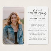 Viering van het leven van de naam Foto Begrafenisg Visitekaartje (Voorkant /achterkant)