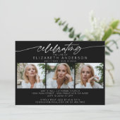 Viering van het leven van fotocollage begrafenis kaart (Staand voorkant)