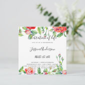 Viering van het leven van vrouwen - Waterverf rode Kaart (Staand voorkant)