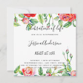 Viering van het leven van vrouwen - Waterverf rode Kaart (Voorkant)