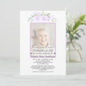 Viering van het leven Vervaagde bloemen Foto Memor Kaart (Staand voorkant)