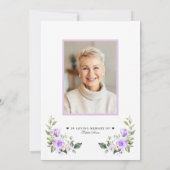 Viering van het leven Vervaagde bloemen Foto Memor Kaart (Achterkant)