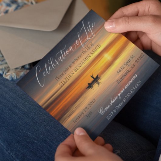 Viering van het Leven Vissen Meer Zonsondergang Zo