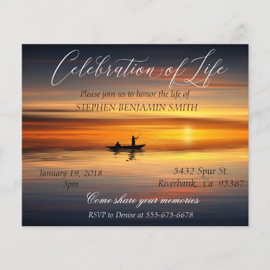 Viering van het Leven Vissen Meer Zonsondergang Zo (Voorkant)