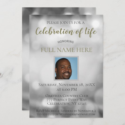 Viering van het leven - Voeg een foto toe Kaart (Voorkant / Achterkant)