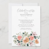 Viering van het leven Waterverf Bloemenbegrafenis Kaart (Voorkant)